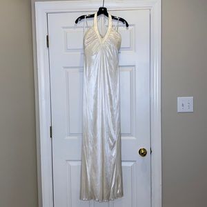 Off white formal with gold flakes